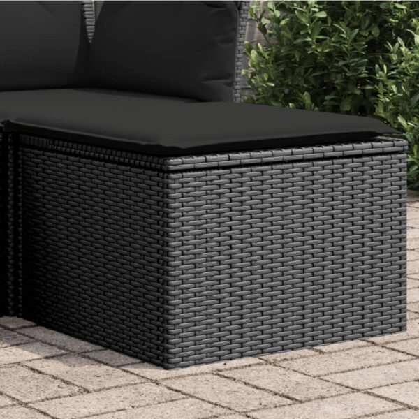 Provira Tuinkruk met kussen 55x55x37 cm poly rattan zwart