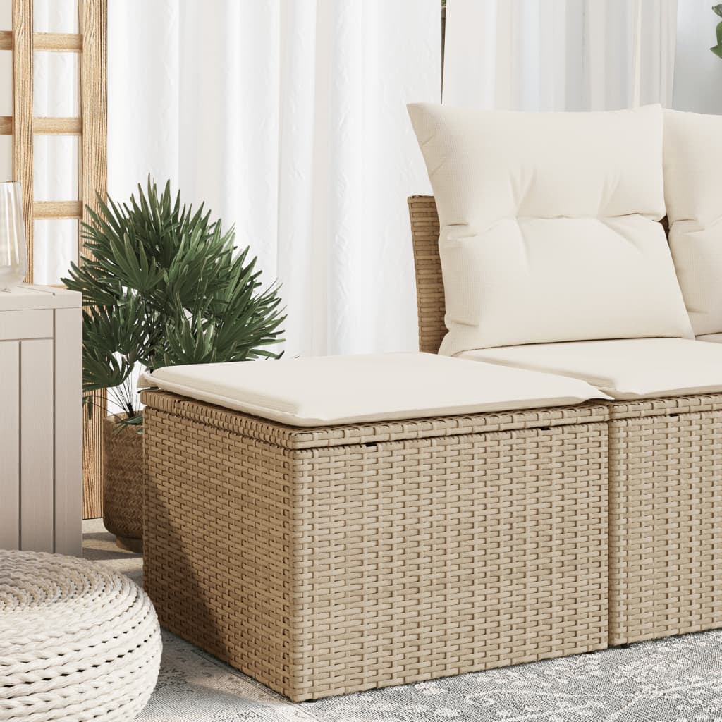 8721012334427_m_en_hd_1 Provira Tuinkruk met kussen 55x55x37 cm poly rattan beige - Image 1