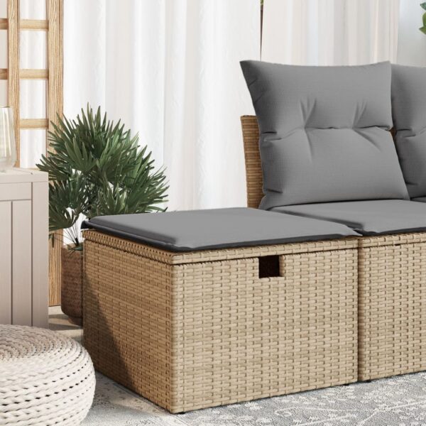 Provira Tuinkruk met kussen 55x55x37 cm poly rattan beige