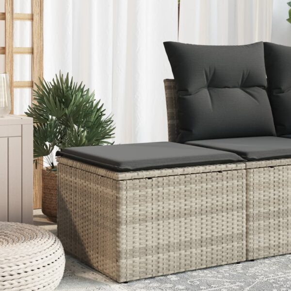 Provira Tuinkruk met kussen 55x55x37 cm poly rattan lichtgrijs