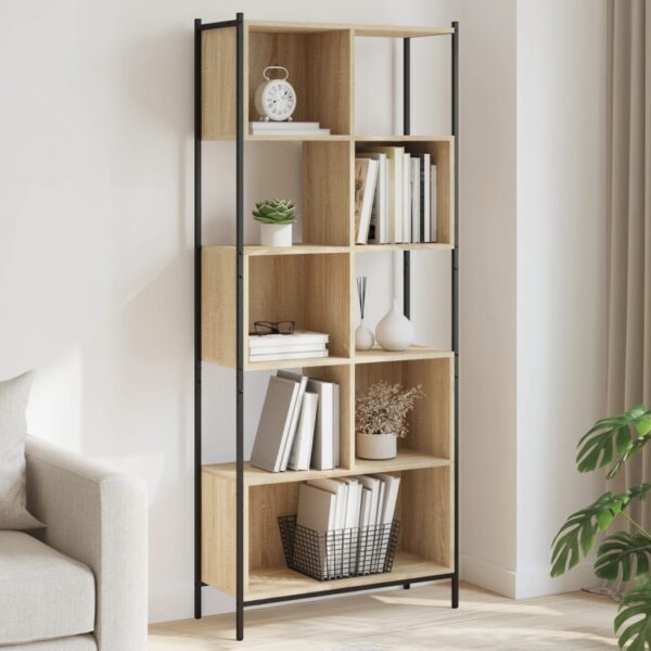 Provira Boekenkast 72x28x172 cm bewerkt hout sonoma eikenkleurig