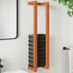 Provira Handdoekenrek 23x18x90 cm massief grenenhout wasbruin