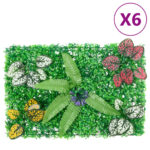  Provira Hek met kunstplanten 6 st 40x60 cm groen