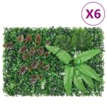  Provira Hek met kunstplanten 6 st 40x60 cm groen