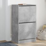 Provira Schoenenkast met 2 klaplades 60x42x108 cm betongrijs