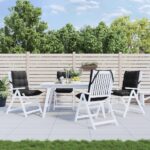 Provira Stoelkussens 4 st lage rug oxford stof zwart
