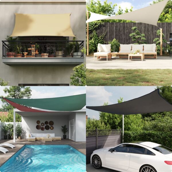 Provira Zonnezeil 5x3 m 100% polyester oxford zandkleurig