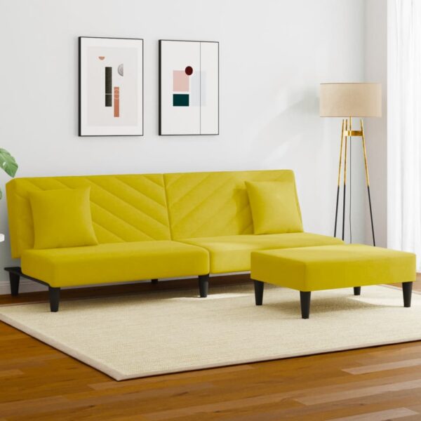 Provira 2-delige Loungeset met kussens fluweel geel