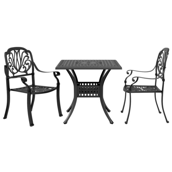 Provira 3-delige Bistroset gietaluminium zwart