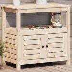 Provira Oppottafel met schappen 82,5x45x81 cm massief grenenhout