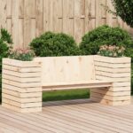 Provira Bankje met plantenbakken 167,5x60x65 cm grenenhout