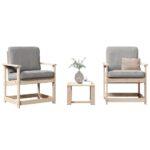 Provira 3-delige Loungeset massief grenenhout