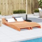 Provira Ligbedden 2 st 205x60x31,5 cm massief grenenhout wasbruin