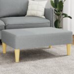 Provira Voetenbank 77x55x31 cm stof lichtgrijs