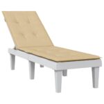 Provira Terrasstoelkussen (75+105)x50x3 cm stof gemêleerd beige