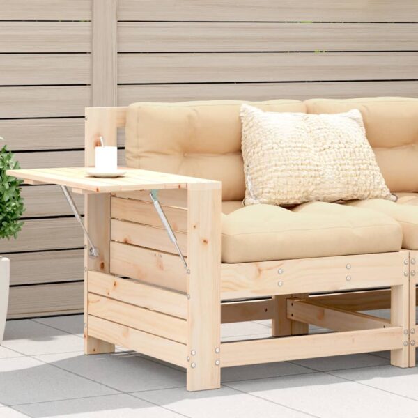 Provira Tuinbank met armleuning en klaptafel massief grenenhout