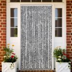 Provira Vliegengordijn 90x220 cm chenille grijs en zwart-wit