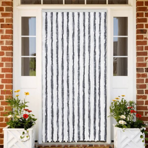 Provira Vliegengordijn 100x230 cm chenille grijs en wit