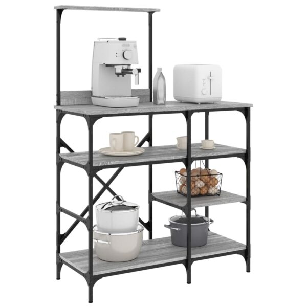 Provira Bakkersrek 90x40x132 cm bewerkt hout en metaal grijs sonoma