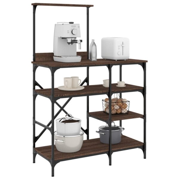 Provira Bakkersrek 90x40x132 cm bewerkt hout en metaal bruin eikenkleur