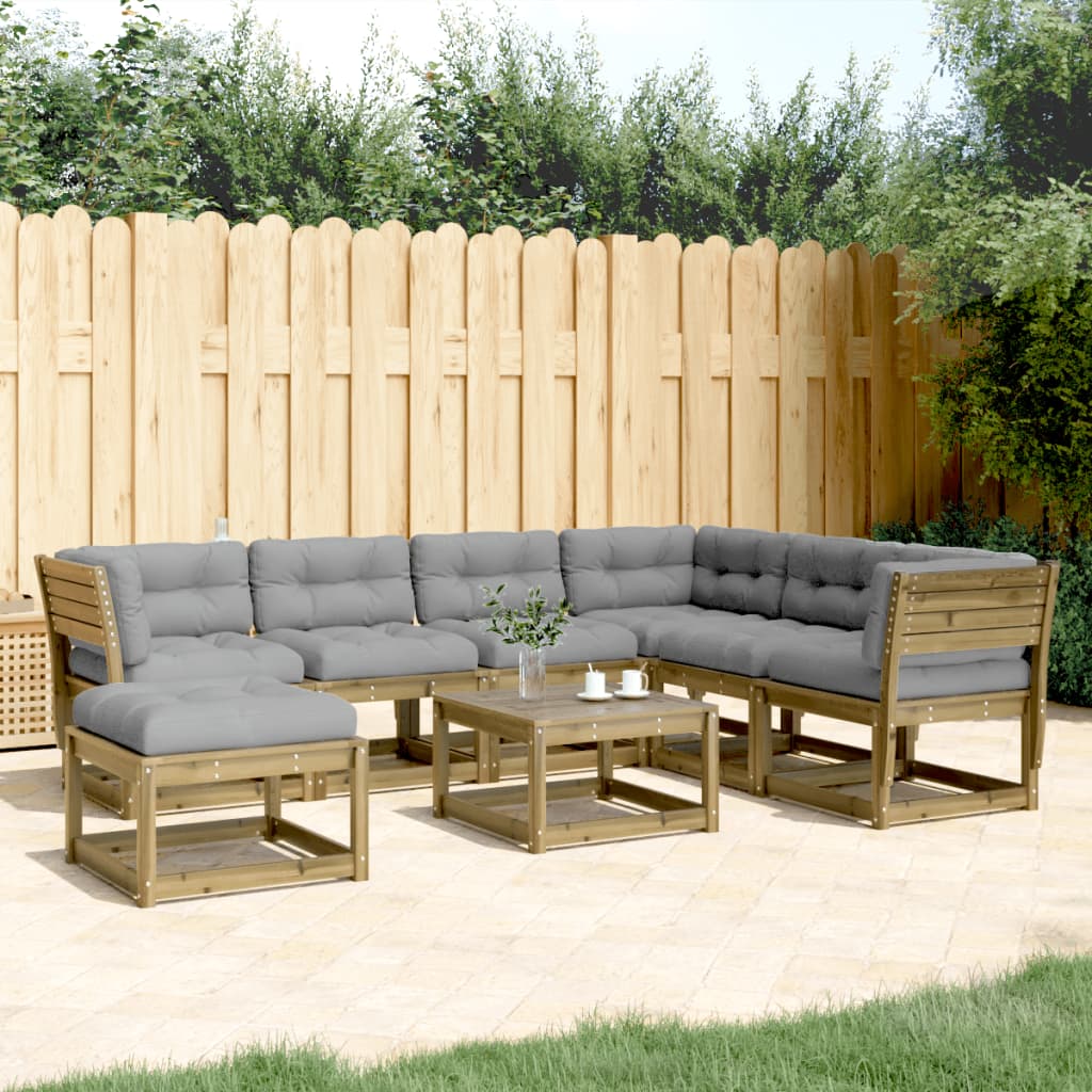 8721012480193_m_en_hd_1 Provira 7-delige Loungeset met kussens geïmpregneerd grenenhout - Image 1