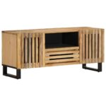 Provira Tv-meubel 100x34x46 cm massief ruw mangohout