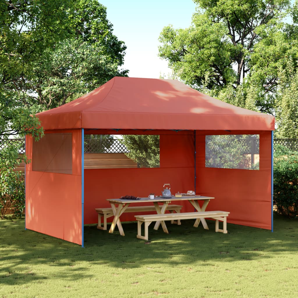 8721012491762_m_en_hd_1 Provira Partytent inklapbaar pop-up met 3 zijwanden terracottakleurig - Image 1
