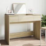 Provira Kaptafel met spiegel 100x45x76 cm sonoma eikenkleurig