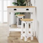 Provira Barkrukken 2 st massief grenenhout wit
