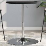 Provira Bartafel 60x60x90 cm bewerkt hout en verchroomd staal zwart
