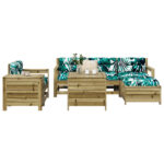 Provira 7-delige Loungeset geïmpregneerd grenenhout