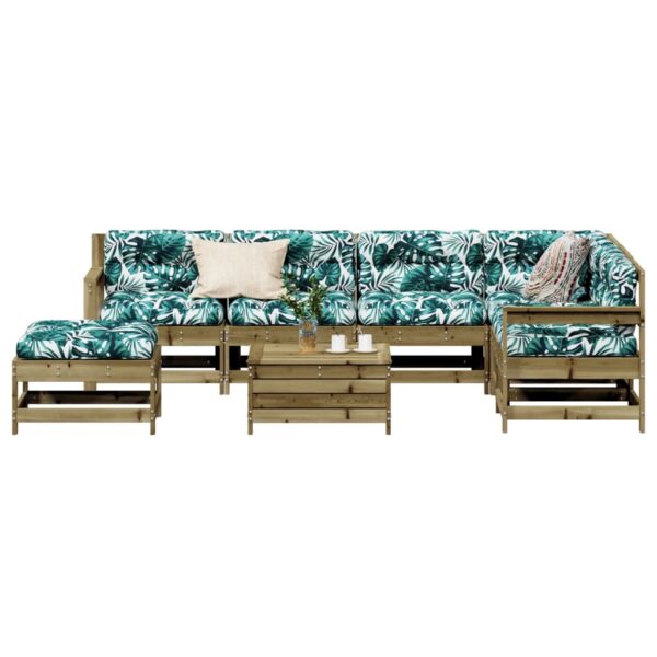 Provira 8-delige Loungeset met kussens geïmpregneerd grenenhout