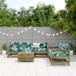 Provira 6-delige Loungeset met kussens geïmpregneerd grenenhout