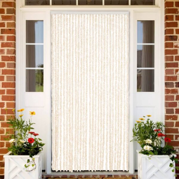 Provira Vliegengordijn 118x220 cm chenille beige en wit