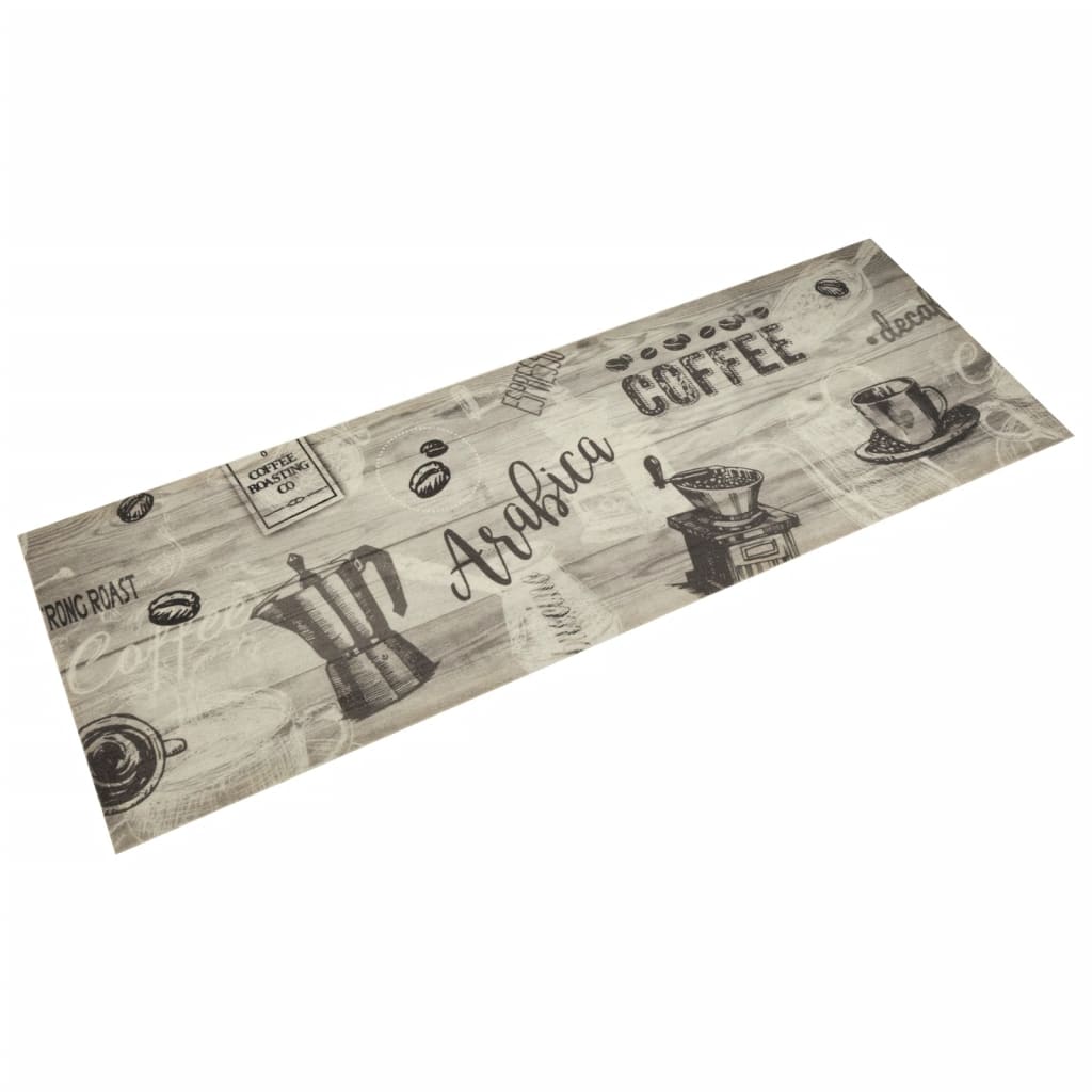 8721012918580_a_en_hd_1 Provira Keukenmat wasbaar koffieprint 60x180 cm fluweel grijs - Image 1