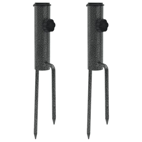 Provira Parasolstandaards met pennen 2 st 9x35 cm gegalvaniseerd staal