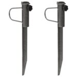 Provira Parasolstandaards met pennen 2 st 19x42 cm gegalvaniseerd staal