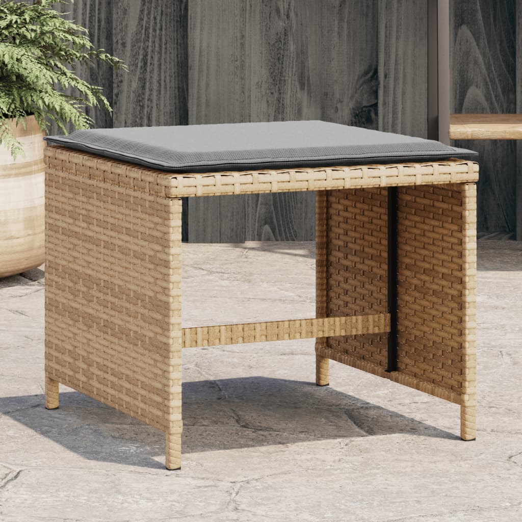 8721102534843_m_en_hd_1 Provira Tuinkrukken 4 st kussens 40x40x35 cm poly rattan gemengd beige - Image 1