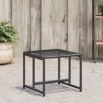 Provira Tuinkrukken 4 st poly rattan zwart