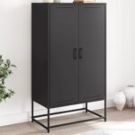 Provira Hoge kast 68,5x38,5x123,5 cm staal zwart