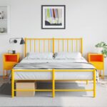 Provira Nachtkastjes 2 st 36x39x60,5 cm staal mosterdgeel