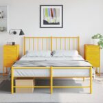 Provira Nachtkastjes 2 st 36x39x78 cm staal mosterdgeel