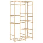 Provira Kledingrek met schappen 100x50x184,5 cm bamboe