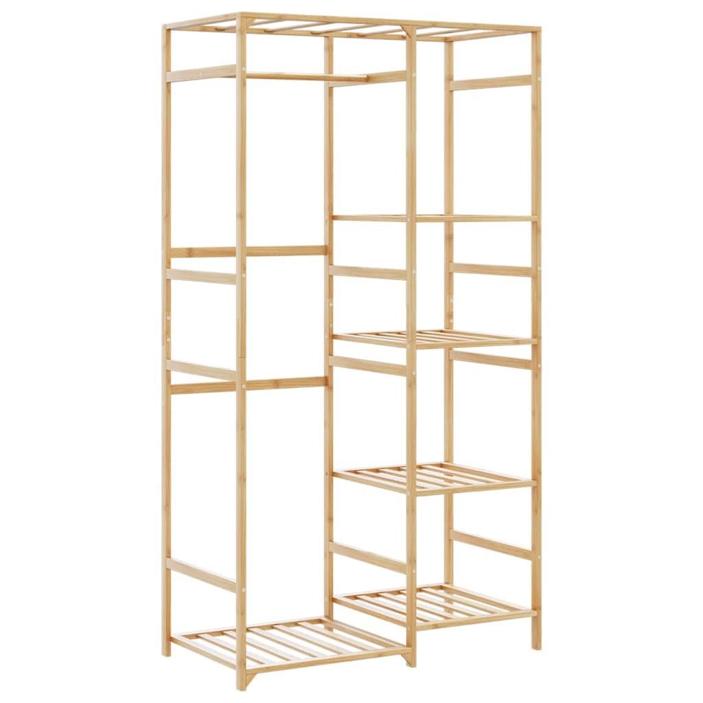 8721102643033_a_en_hd_1 Provira Kledingrek met schappen 100x50x184,5 cm bamboe - Image 1
