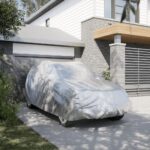 Provira Autohoes voor SUV met gespriemen XL volledig PEVA zilverkleurig