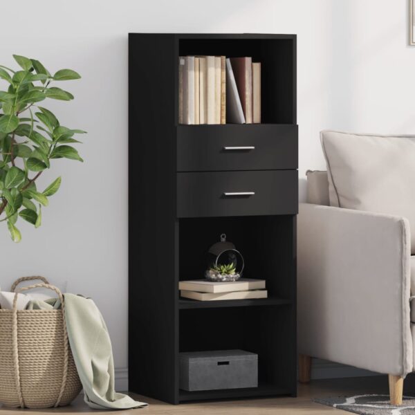 Provira Hoge kast 45x42,5x124 cm bewerkt hout zwart