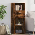 Provira Hoge kast 45x42,5x124 cm bewerkt hout gerookt eikenkleurig