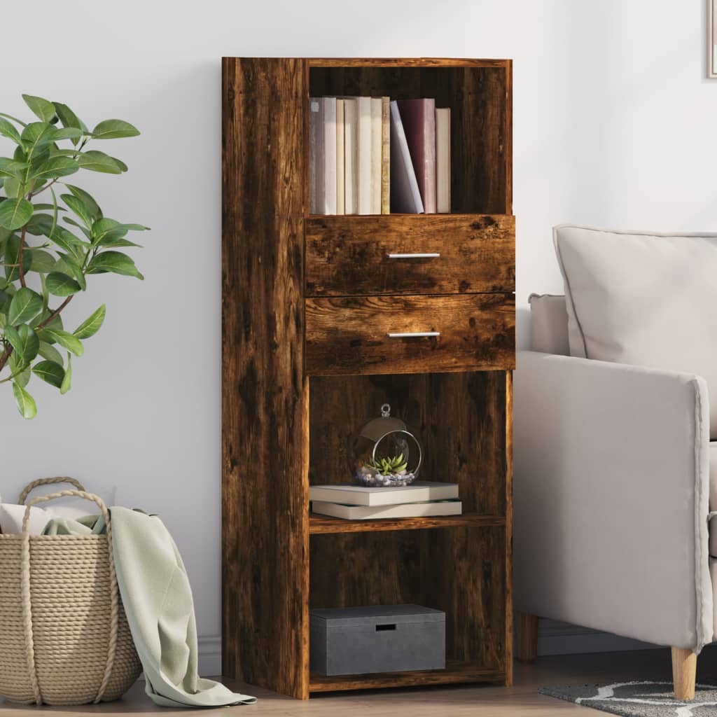 8721102650727_m_en_hd_1 Provira Hoge kast 45x42,5x124 cm bewerkt hout gerookt eikenkleurig - Image 1