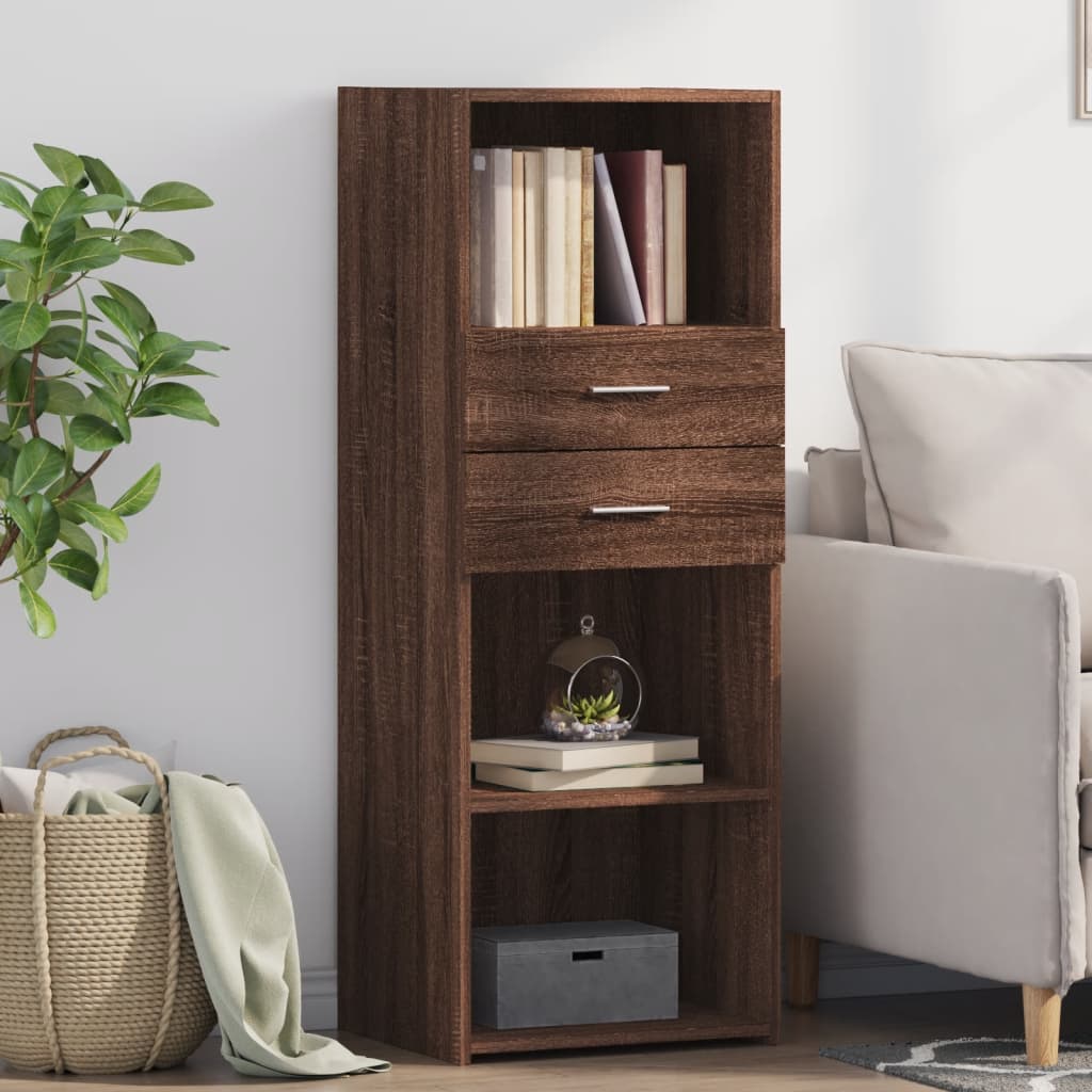 8721102650741_m_en_hd_1 Provira Hoge kast 45x42,5x124 cm bewerkt hout bruin eikenkleurig - Image 1