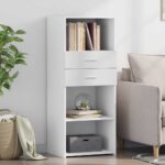 Provira Hoge kast 50x42,5x124 cm bewerkt hout wit